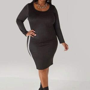 Ashley Stewart Black Dress with White Accents